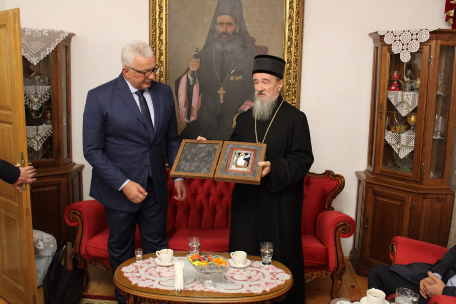 Mitropolit Atanasije i predsednik Skupštine Crne Gore Andrija Mandić