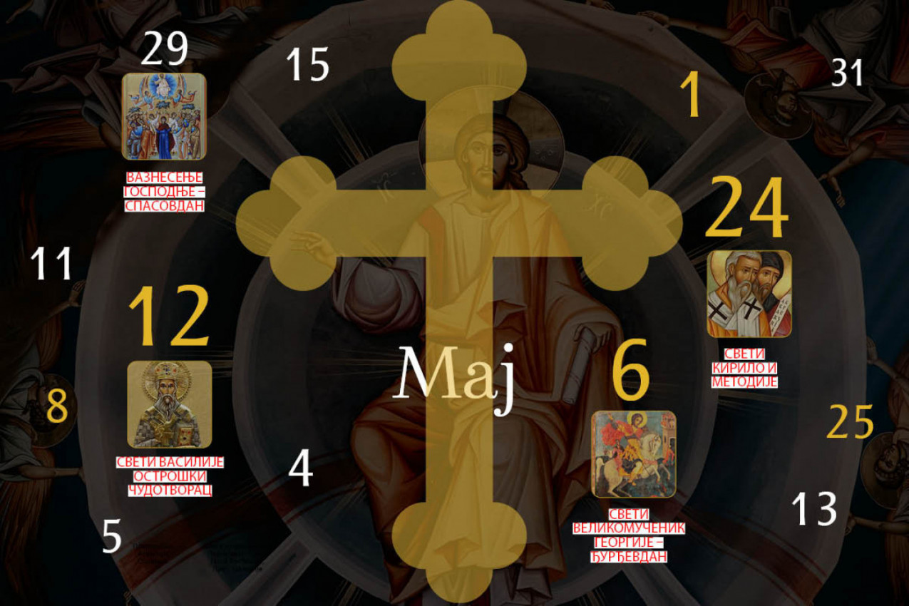 CRKVENI KALENDAR ZA MAJ 2025.