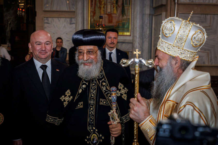 ISTORIJSKI SUSRET DVA PATRIJARHA U HRAMU SVETOG SAVE: Posetu Srbiji poglavar Koptske pravoslavne crkve započeo molitvom u najvećoj svetinji na Balkanu