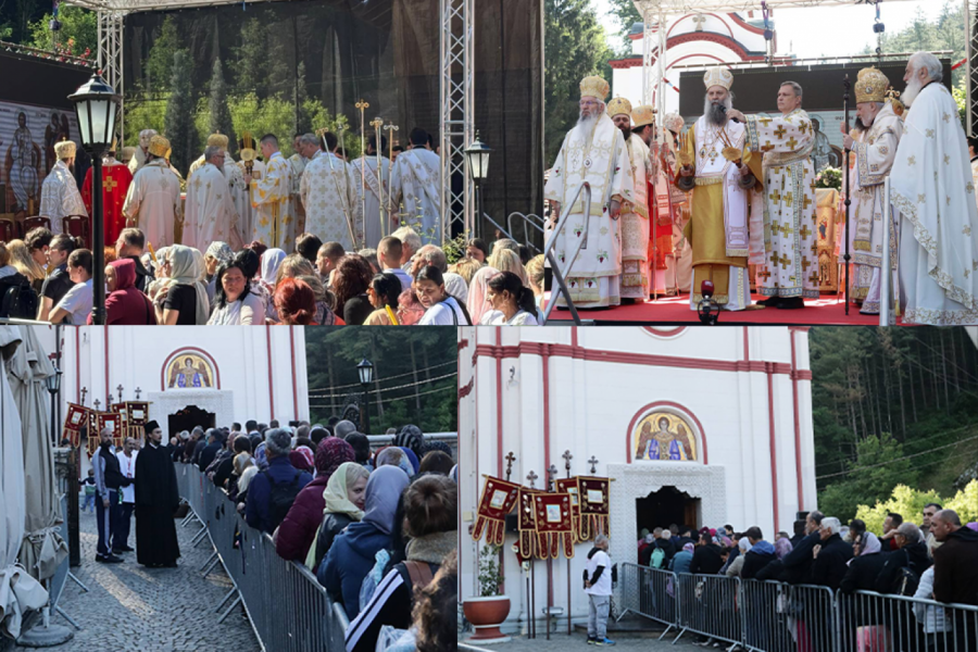 TUMANE DANAS ZASIJALO KAO SVETIONIK: Hiljade vernika od svitanja sliva se u svetinju, patrijarh Porfirije služi liturgiju (VIDEO)