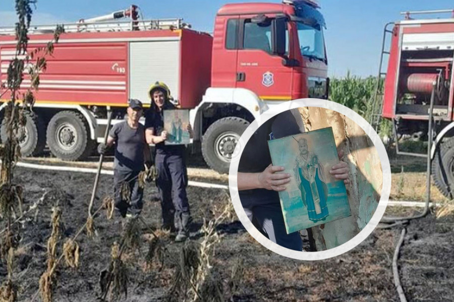 ČUDO U ŠAPCU, VATROGASCI PODELILI FOTOGRAFIJE: Kuća izgorela u plamenu, a ikona ovog sveca netaknuta (FOTO)