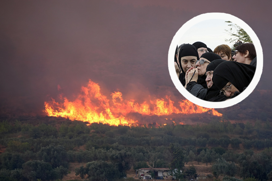 MONAHINJE SPAŠENE IZ PLAMENA: Vatrena stihija opkolila manastir Svetog Andreja i pretvorila dan u borbu za svaki minut (VIDEO)