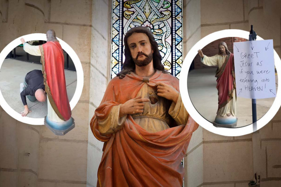 MISLILI DA IH NIKO NE VIDI, PA URADILI NEŠTO ZBOG ČEGA SU LJUDI PLAKALI: Snimak sa statuom Isusa se širi mrežama (VIDEO)