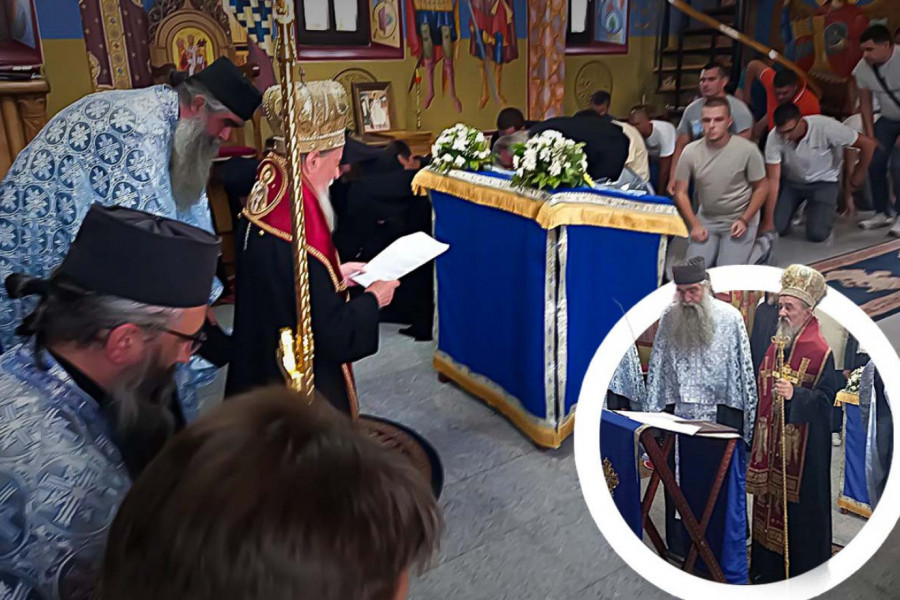 PLJEVLJA NA KOLENIMA – VAPAJ ZA BLAGODATNU VODU: Vladika Atanasije i iguman Rafailo služili Moleban za kišu i spas od požara