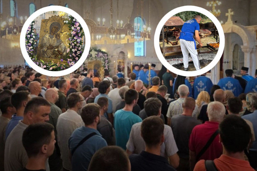 VELIKI CRKVENO-NARODNI SABOR NA NOVOM BEOGRADU: Patrijarh služi liturgiju pred čudotvornom ikonom, u porti se peče vo na ražnju (VIDEO)