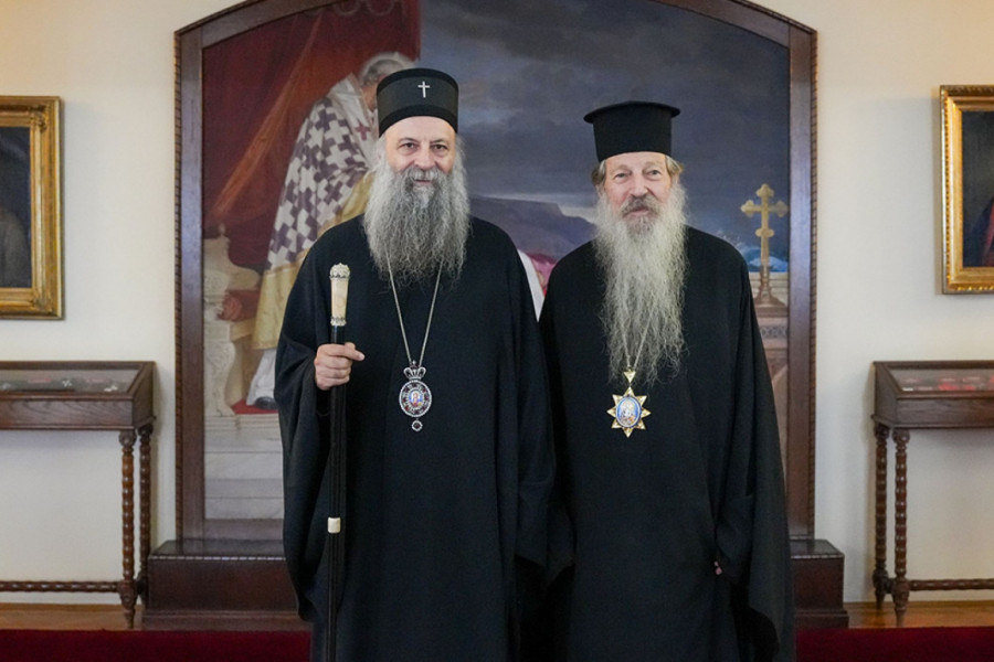DUHOVNI MOST IZMEĐU SRBIJE I GRČKE: Patrijarh Porfirije dočekao mitropolita Jakova u Patrijaršijskom dvoru