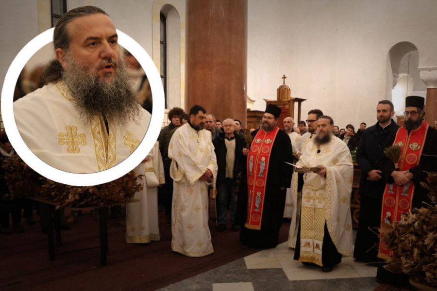 BADNJE VEČE NA TAŠMAJDANU: Arhimandrit Vasilije Kostić služio u crkvi Svetog Marka (VIDEO)