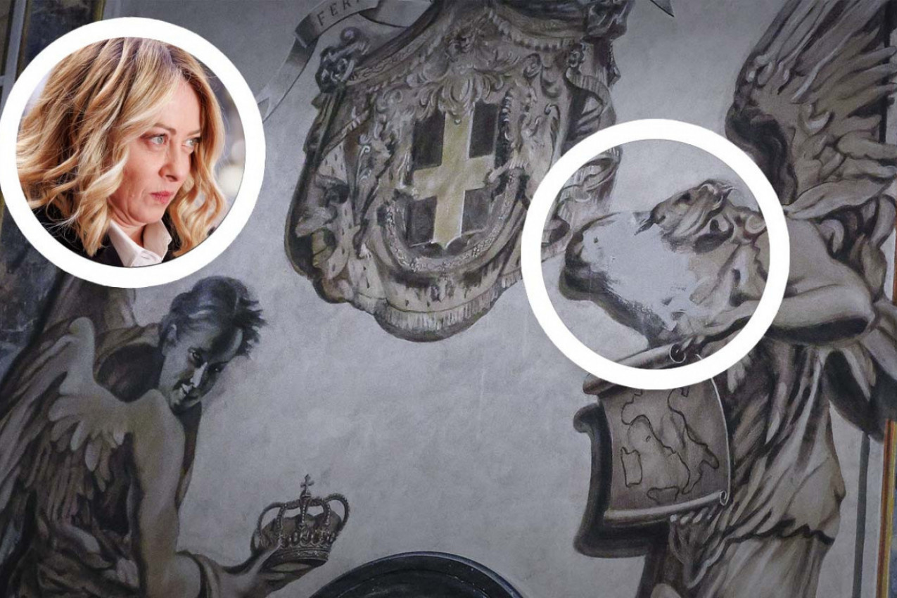 NESTALA GLAVA ANĐELA NA FRESCI KOJA JE POTRESLA I CRKVU I DRŽAVU: Sa svetinje hitno uklonjen lik Đorđe Meloni