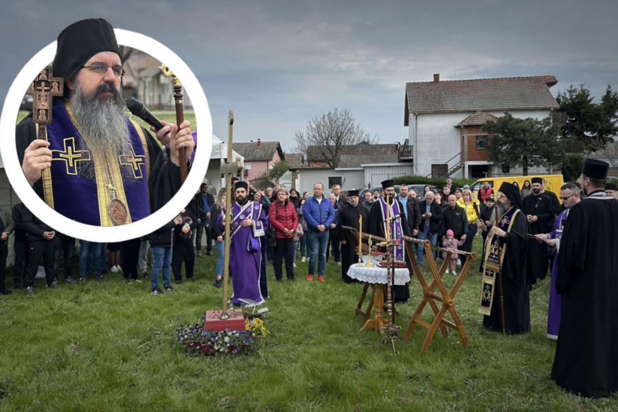 NIČE NOVI HRAM NA OBALI SAVE: Vladika Jerotej osveštao zemljište na kome će se graditi crkva Rođenja Presvete Bogorodice (FOTO)