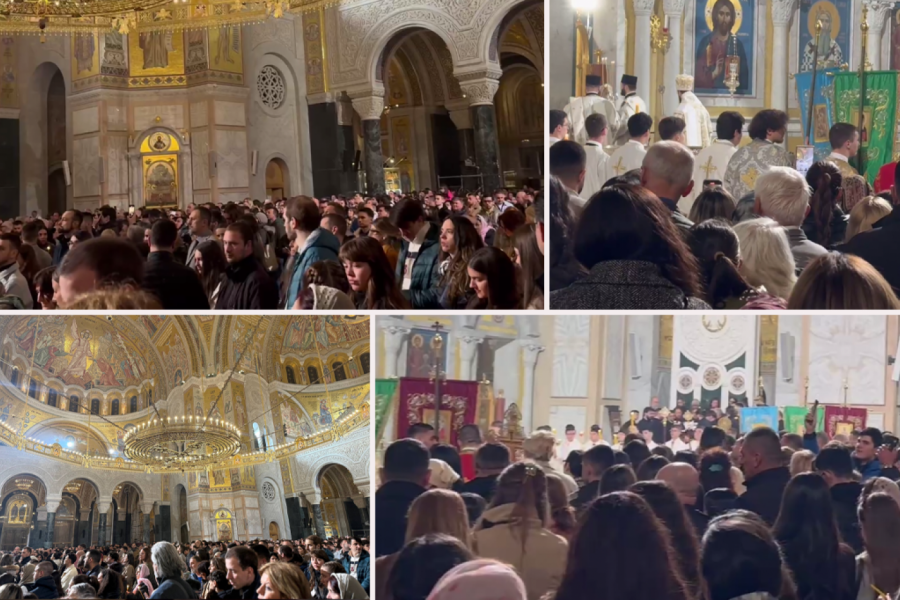 REKE VERNIKA SLILE SE U HRAM SVETOG SAVE: Počinje ponoćna vaskršnja liturgija (FOTO, VIDEO)