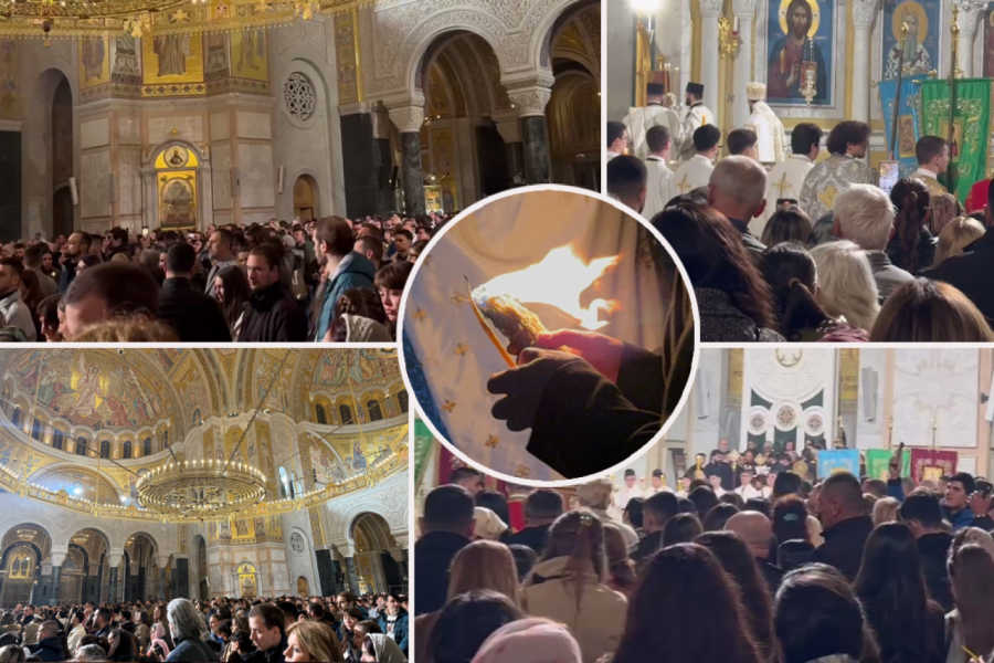 REKE VERNIKA SLILE SE U HRAM SVETOG SAVE: Počinje ponoćna vaskršnja liturgija (FOTO, VIDEO)