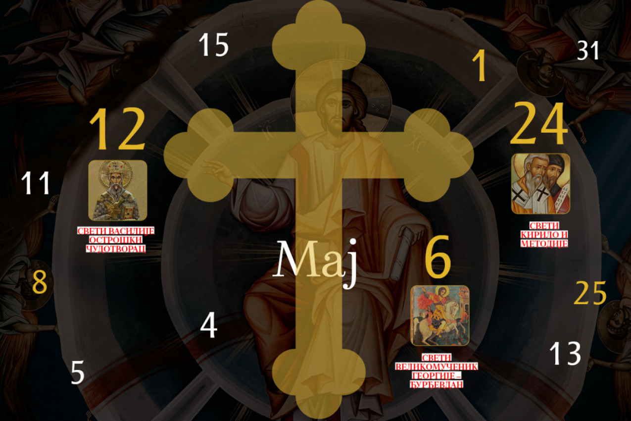 CRKVENI KALENDAR ZA MAJ 2026.