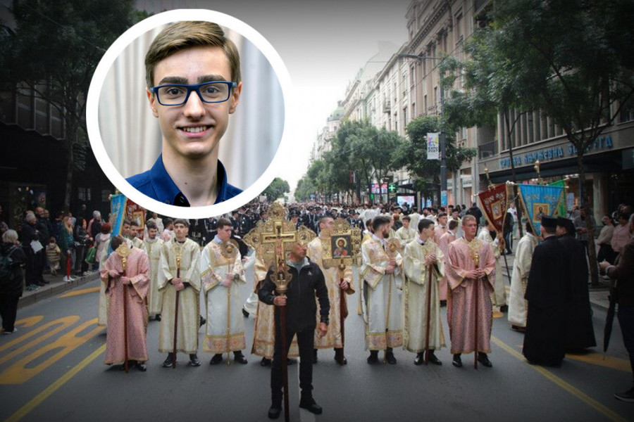 ON JE PONOS SRBIJE: Mladi genije iz Beograda nosi Časni krst na Spasovdanskoj litiji - osvojio 5 zlatnih medalja u jednom danu
