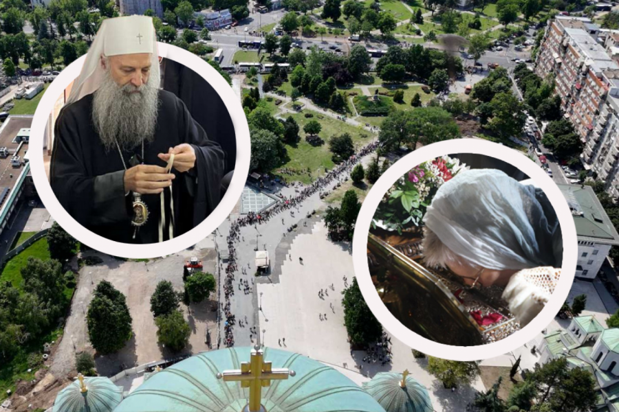 MONAH SA SVETE GORE OBJASNIO KAKO VERNICI KORISTE OSVEŠTANE TRAKICE: Desetine hiljada ljudi u redovima čeka da se pokloni Pojasu Presvete Bogorodice