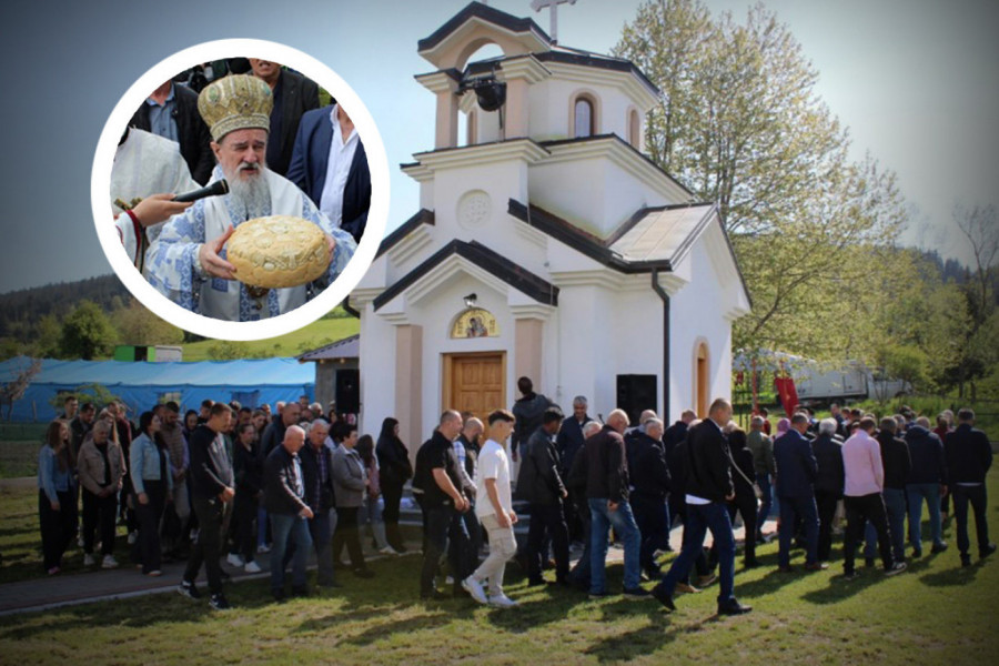 ZA MANJE OD TRI GODINE PODIGLI CRKVU U MALOM SELU KOD PLJEVALJA: Vladika Atanasije osveštao Hram Svetih Kirila i Metodija i sabrao vernike na prvoj liturgiji