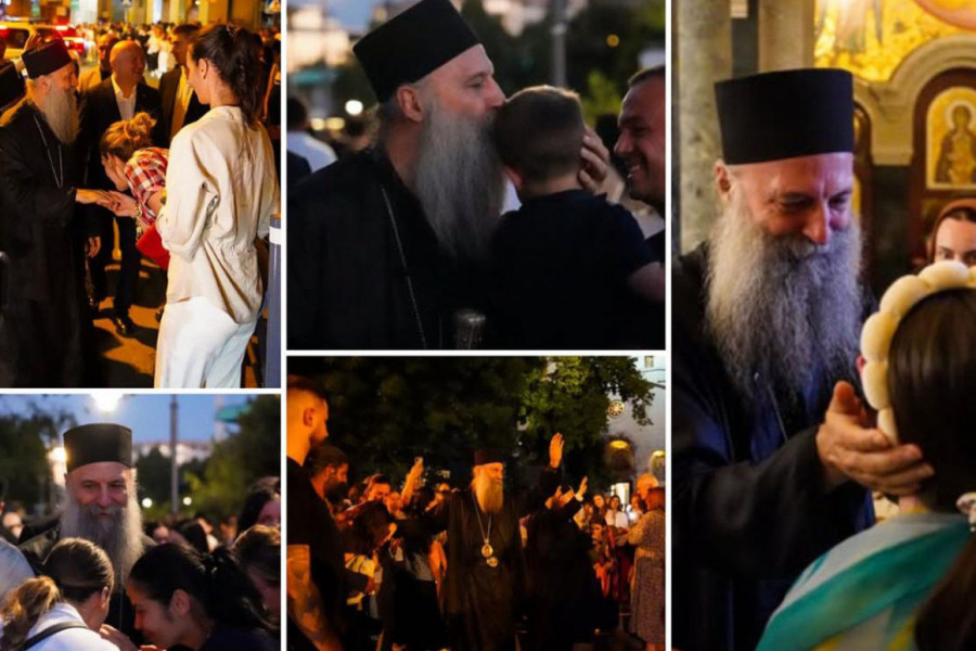 PATRIJARH MEĐU NARODOM USRED NOĆI: Vračar preplavljen kolonama koje satima čekaju da se poklone Pojasu Presvete Bogorodice