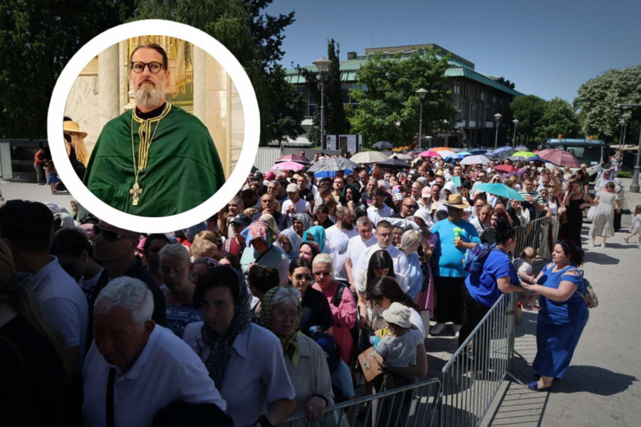 POZNATI SVEŠTENIK IZ AMERIKE ČEKAO 12 SATI DA SE POKLONI POJASU BOGORODICE: Otac Džosaja posle čekanja u redu služio liturgiju s patrijarhom Porfirijem