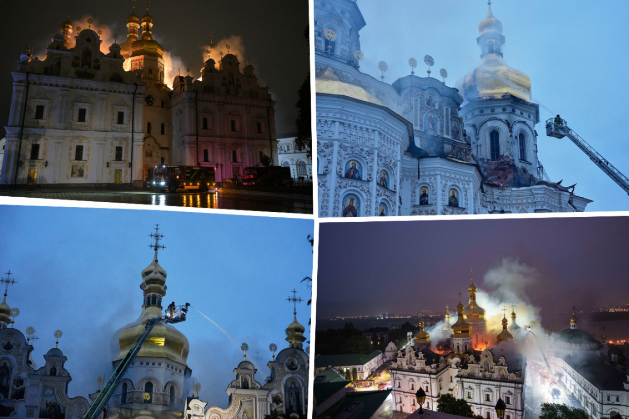 GORI KIJEVSKO-PEČERSKA LAVRA! Tužne slike iz Ukrajine - U plamenu jedna od najznačajnijih verskih pravoslavnih svetinja u svetu! (FOTO, VIDEO)