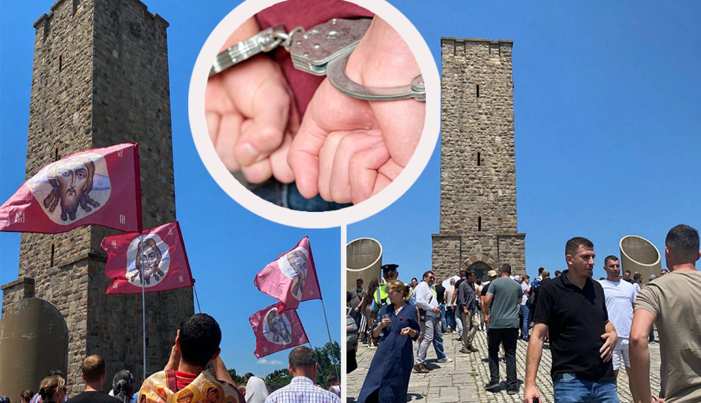 SRBI PRIVEDENI POSLE POMENA KNEZU LAZARU NA GAZIMESTANU: Incident na Vidovdan na mestu Kosovskog zaveta (VIDEO)