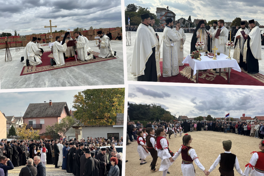 U MAČVI NIČE NOVI HRAM PO UZORU NA HILANDAR: Vladika Jerotej osveštao temelje, vernici priredili veliko slavlje (FOTO)