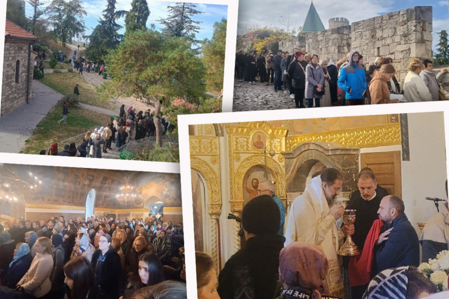 NA SVETU PETKU NEPREGLEDNE KOLONE VERNIKA NA KALEMEGDANU: Episkop Tihon služio prazničnu liturgiju (FOTO, VIDEO)